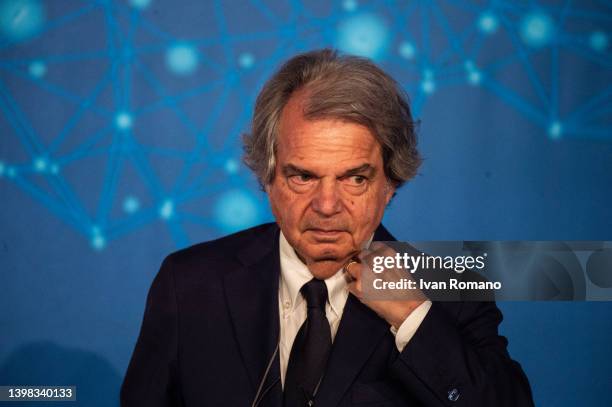 Renato Brunetta Minister of the Public administration during the Forza Italia party convention at the Mostra d'Oltremare on May 20, 2022 in Naples,...