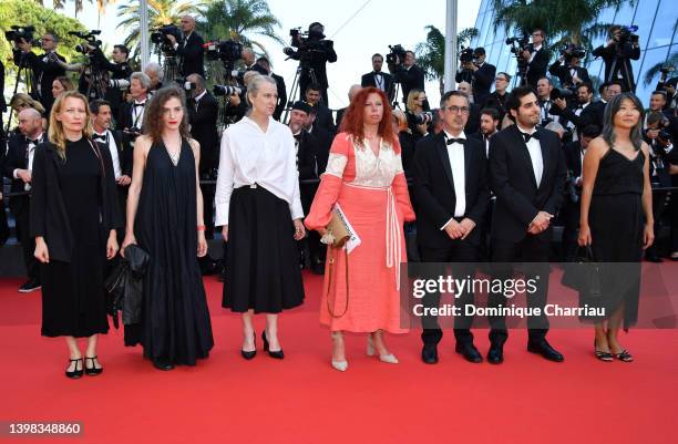 Dounia Sichov, Nadia Turincev, Co-Director Hanna Bilobrova, Thanassis Karathanos, Irina Prudkova, Omar El Kadi and Uljana Kim attend the screening of...