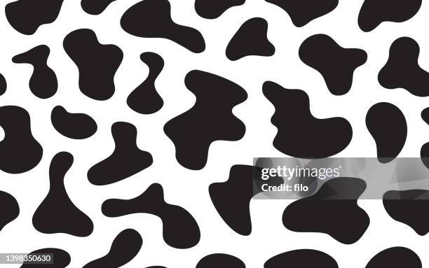 nahtloses holstein cow spots muster - kuhflecken stock-grafiken, -clipart, -cartoons und -symbole