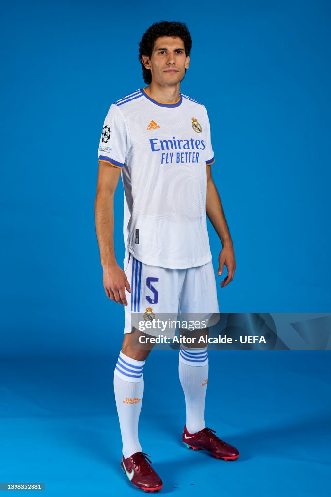 Jesus Vallejo Of Real Madrid CF Poses During The UEFA Champions News jesus-vallejo-of-real-madrid-cf-poses-during-the-uefa-champions-news
