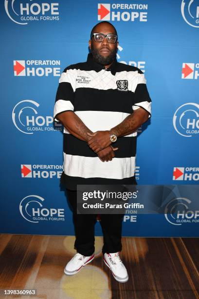 Rapper Killer Mike attends HOPE Global Forums Cryptocurrency and Digital Assets Summit at Atlanta Marriott Marquis on May 20, 2022 in Atlanta,...