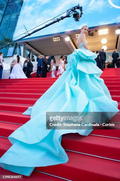 Leonie Hanne attends the screening of "Three Thousand Years Of Longing " during the 75th annual Cannes film festival at Palais des Festivals on May...