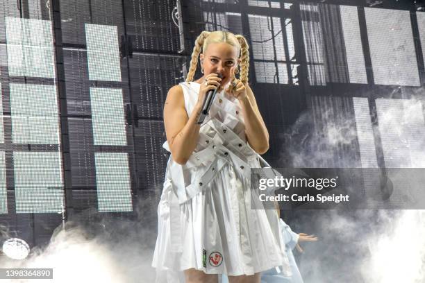 Anne Marie performs on stage during Radio City Hits Live at the M&S Bank Arena on May 20, 2022 in Liverpool, England.