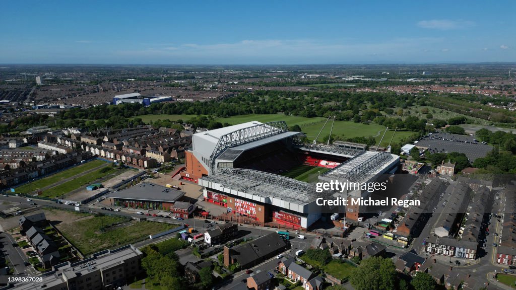 Aerial Views of Liverpool and Everton FC Stadiums