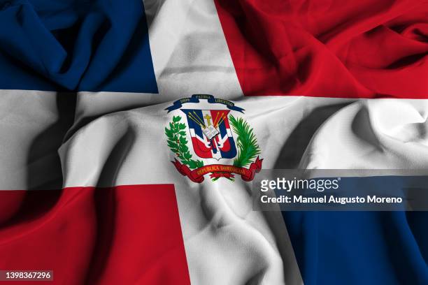 flag of the dominican republic - dominican republic flag stock-fotos und bilder