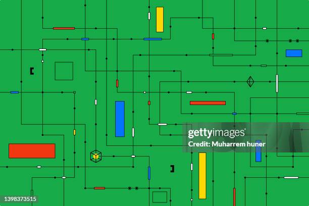 bunter moderner digitaler und technologischer hintergrund. - softwareaktualisierung stock-grafiken, -clipart, -cartoons und -symbole