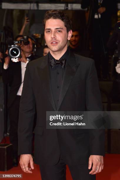 Xavier Dolan attends the screening of "Brother And Sister " during the 75th annual Cannes film festival at Palais des Festivals on May 20, 2022 in...