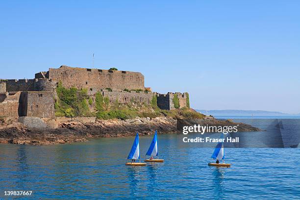 castle cornet, st. peter port, guernsey, channel islands - guernsey stock-fotos und bilder