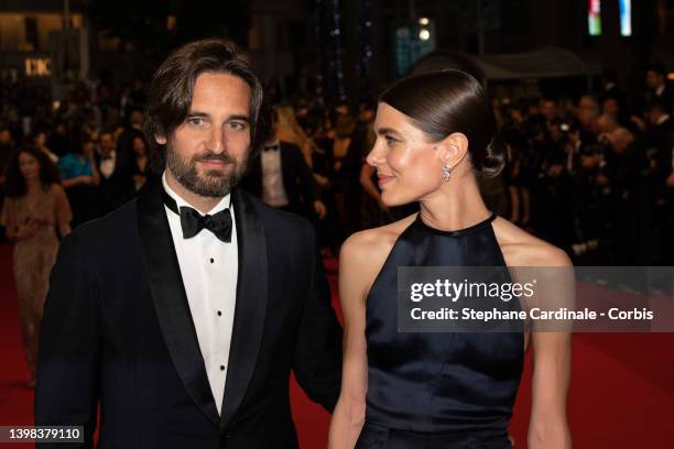 Dimitri Rassam and Charlotte Casiraghi attend the screening of "Brother And Sister " during the 75th annual Cannes film festival at Palais des...