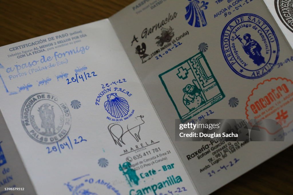 Pilgrim passport used while walking the Camino