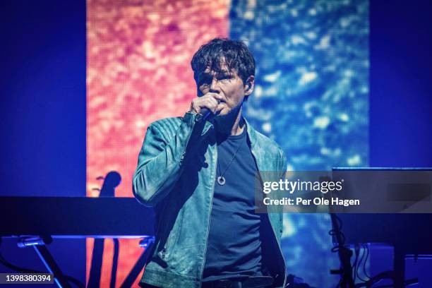 Morten Harket of a-ha performs on stage at Oslo Spektrum on May 20, 2022 in Oslo, Norway.