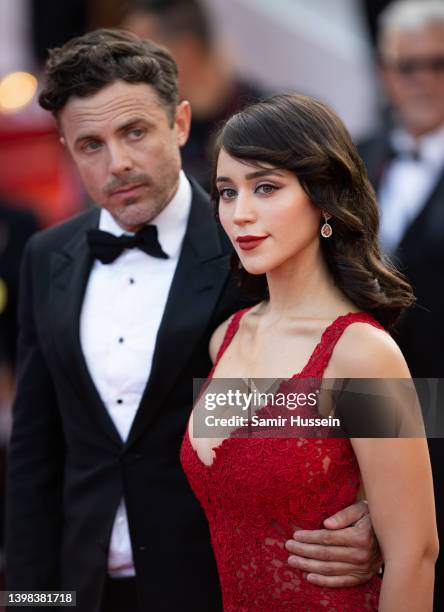 Casey Affleck and Caylee Cowan attends the screening of "Three Thousand Years Of Longing " during the 75th annual Cannes film festival at Palais des...