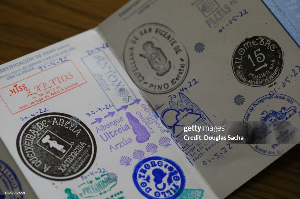Pilgrim passport used while walking the Camino