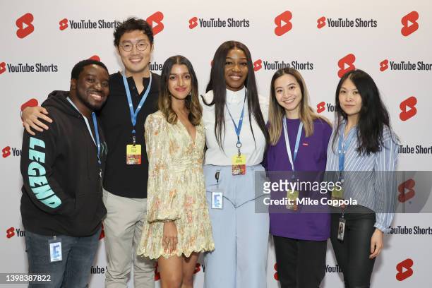 Owen Abaatu, Michael Chang, Sonali Karmarkar, Amanda Agyapong, Melinda Tran, and Melissa Kwan attend the YouTube Shorts Asian Pacific American...