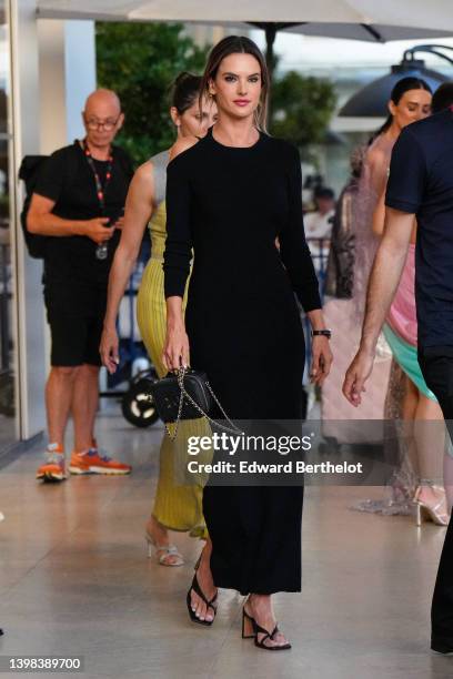 Alessandra Ambrosio is seen during the 75th annual Cannes film festival at on May 20, 2022 in Cannes, France.