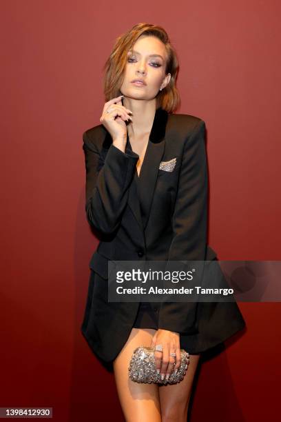Josephine Skriver attends as Sports Illustrated Swimsuit celebrates the launch of the 2022 issue and debut of Pay With Change at Seminole Hard Rock...