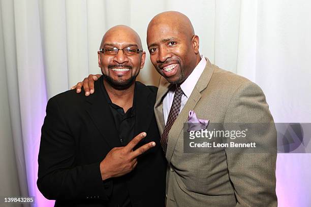 Kenny Smith and DJ Wiz attend 10th Annual Kenny The Jet Smith NBA All-Star Bash, hosted by Mary J. Blige on February 24, 2012 in Orlando, Florida.