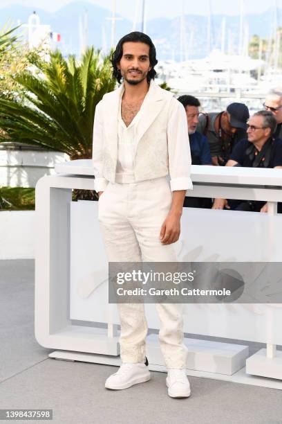 Mehdi Dehbi attends the photocall for "Boy From Heaven" during the 75th annual Cannes film festival at Palais des Festivals on May 21, 2022 in...