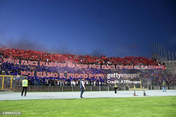 Cosenza fans during the Italian Serie B Championship 2021-2022 between Cosenza and Vicenza on May 20, 2022 in Stadio San Vito-Marulla in Cosenza,...