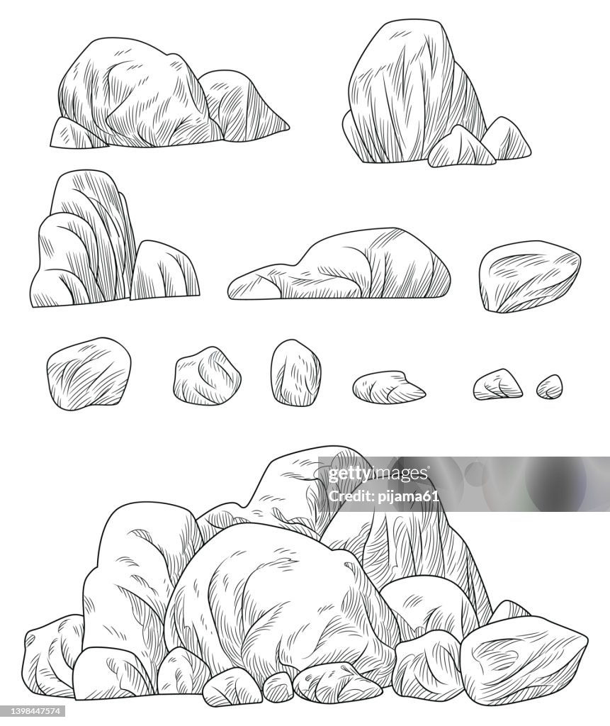 Rock Stone Drawing set