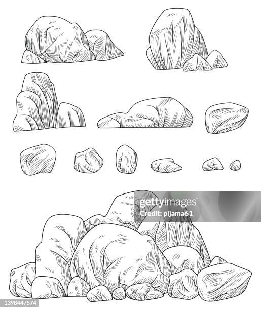 rock stone drawing set - 地質構造 幅插畫檔、美工圖案、卡通及圖標