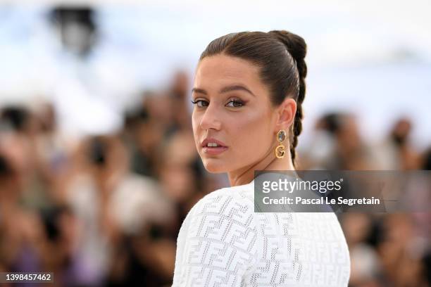 Adèle Exarchopoulos attends the photocall for "Smoking Causes Coughing " during the 75th annual Cannes film festival at Palais des Festivals on May...