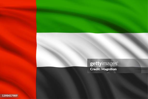 ilustraciones, imágenes clip art, dibujos animados e iconos de stock de bandera de emiratos árabes unidos - asta palo