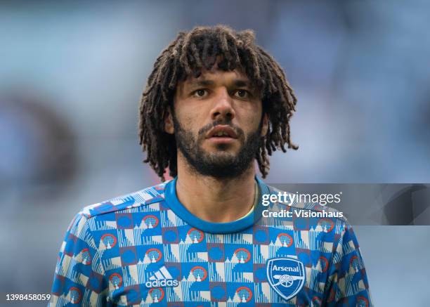 Mohamed Elneny of Arsenal ahead of the Premier League match between Newcastle United and Arsenal at St. James Park on May 16, 2022 in Newcastle upon...