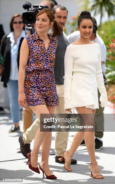 Anais Demoustier and Oulaya Amamra attend the photocall for "Smoking Causes Coughing " during the 75th annual Cannes film festival at Palais des...