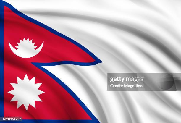 flag of nepal - nepal flag stock illustrations