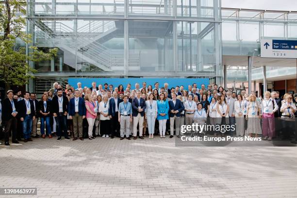 Family photo of the new PP of Madrid during the closing of the XVII Congress of the Popular Party of Madrid, at Feria de Madrid IFEMA, on 21 May,...