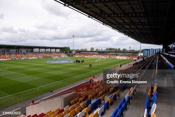 A general view inside the stadium ahead of the National League North Play Off Final match between York City and Boston United at LNER Community...