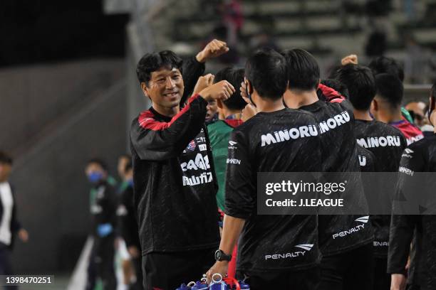 Head coach Takashi KIYAMA of Fagiano Okayama during the J.LEAGUE Meiji Yasuda J2 17th Sec. Match between Fagiano Okayama and Oita Trinita at CITY...