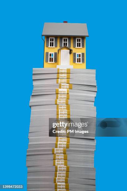 house on money - loan concept stock pictures, royalty-free photos & images