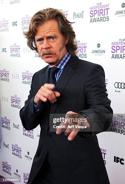 Actor William H. Macy arrives at the 2012 Film Independent Spirit Awards at Santa Monica Pier on February 25, 2012 in Santa Monica, California.