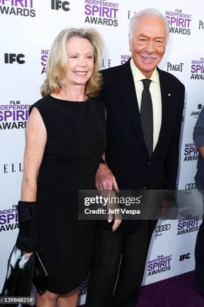 Actor Christopher Plummer and actress Elaine Taylor arrive at the 2012 Film Independent Spirit Awards at Santa Monica Pier on February 25, 2012 in...