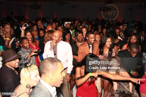 Kenny Smith hangs out with the party crowd at the 10th Annual Kenny The Jet Smith NBA All-Star Bash, hosted by Mary J. Blige on February 24, 2012 in...