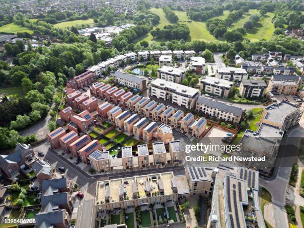 sustainable housing development - modern housing development uk stock pictures, royalty-free photos & images