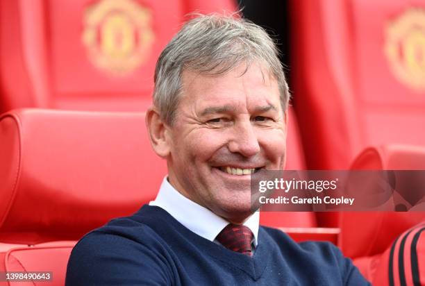 Manchester United manager Bryan Robsonduring the Legends of the North match between Manchester United and Liverpool at Old Trafford on May 21, 2022...