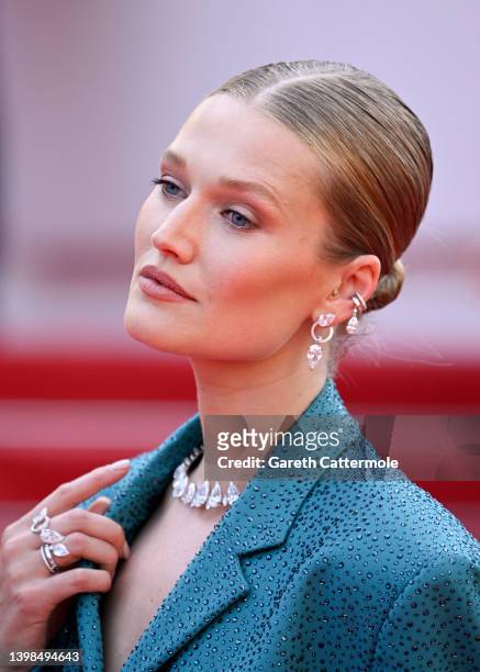 Toni Garrn attends the screening of "Triangle Of Sadness" during the 75th annual Cannes film festival at Palais des Festivals on May 21, 2022 in...