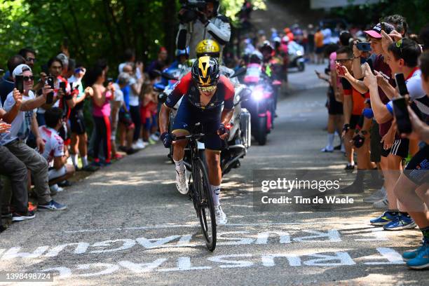 Richard Carapaz of Ecuador and Team INEOS Grenadiers attacks during the 105th Giro d'Italia 2022, Stage 14 a 147km stage from Santena to Torino /...