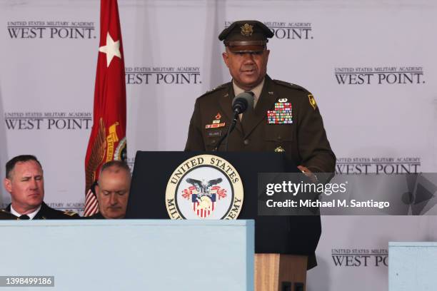 Lieutenant General and Superintendent Darryl A. Williams speaks during the 2022 West Point Commencement Ceremony at West Point Military Academy on...