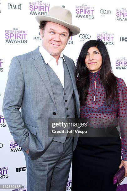 Actor John C. Reilly and wife Alison Dickey arrive at the 2012 Film Independent Spirit Awards at Santa Monica Pier on February 25, 2012 in Santa...