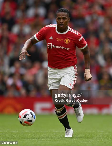 Antonio Valencia of Manchester United during the Legends of the North match between Manchester United and Liverpool at Old Trafford on May 21, 2022...
