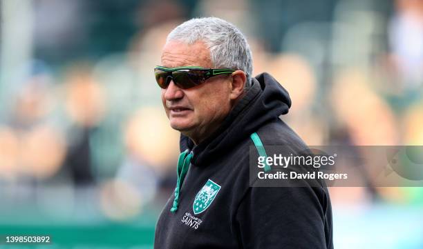 Chris Boyd the Northampton Saints director of rugby looks on during the Gallagher Premiership Rugby match between Saracens and Northampton Saints at...