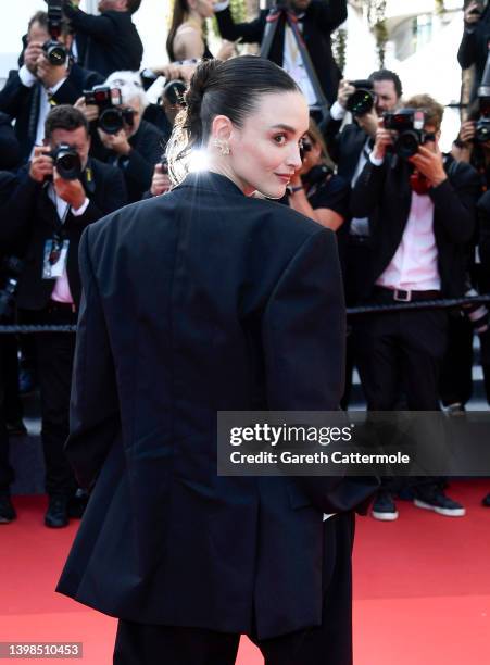 Charlotte Le Bon attends the screening of "Triangle Of Sadness" during the 75th annual Cannes film festival at Palais des Festivals on May 21, 2022...