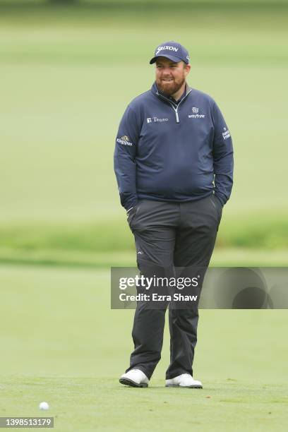 Shane Lowry of Ireland waits to play his shot on the second hole during the third round of the 2022 PGA Championship at Southern Hills Country Club...