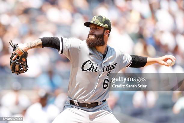 Dallas Keuchel of the Chicago White Sox pitches during the first inning against the New York Yankees at Yankee Stadium on May 21, 2022 in the Bronx...