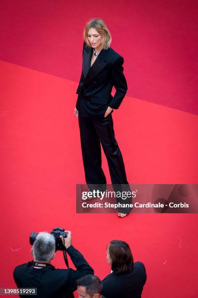 Anja Rubik attends the screening of "Triangle Of Sadness" during the 75th annual Cannes film festival at Palais des Festivals on May 21, 2022 in...