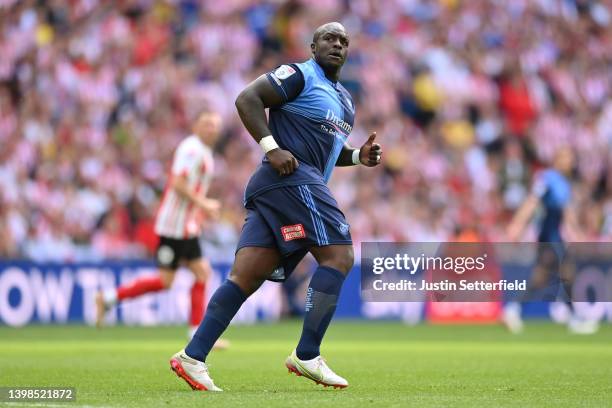 Adebayo Akinfenwa of Wycombe Wanderers during the Sky Bet League One Play-Off Final match between Sunderland and Wycombe Wanderers at Wembley Stadium...